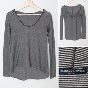 Brandy Melville Black & White striped Sweater - OS